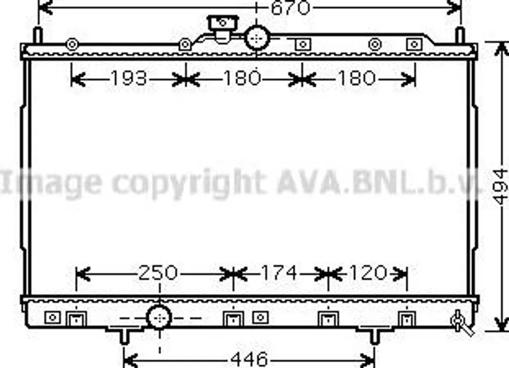 Radiateur moteur pour Mitsubishi Outlander AVA MT2184 Remplacement