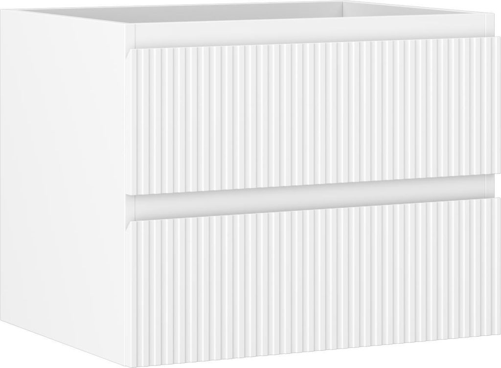 Mexen Rivel Badezimmerschrank unter Waschbecken 60 cm, 2 Schubladen, geriffelt, weiß matt - 91A20-06047-2-BFF01