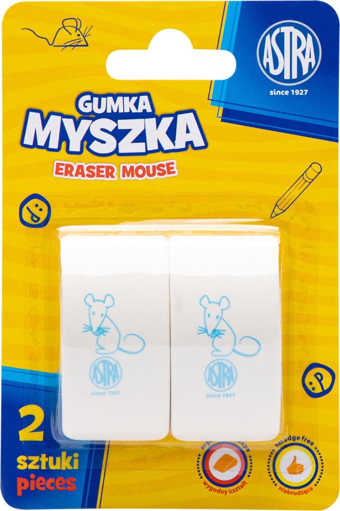 Gomma per mouse 2 pezzi blister Astra Immagine del prodotto 
