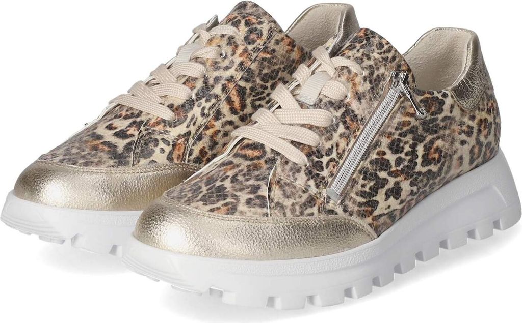 Waldläufer Damen Low Sneaker AJALA Beige Leder Textil Mix Produktbild 