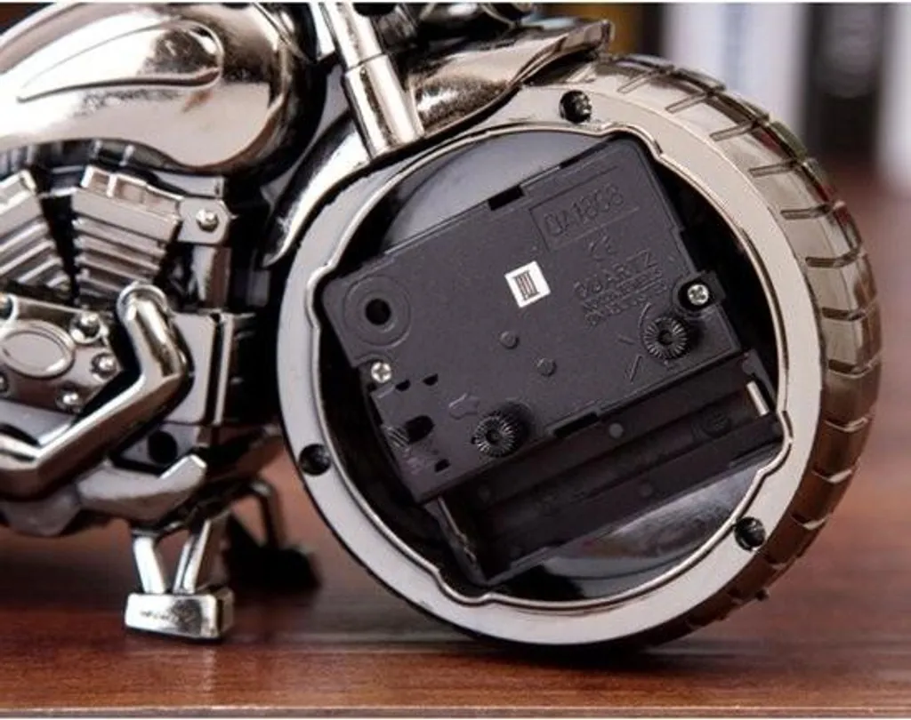 Réveil moto vintage silencieux en ABS haute qualité - Design rétro noir