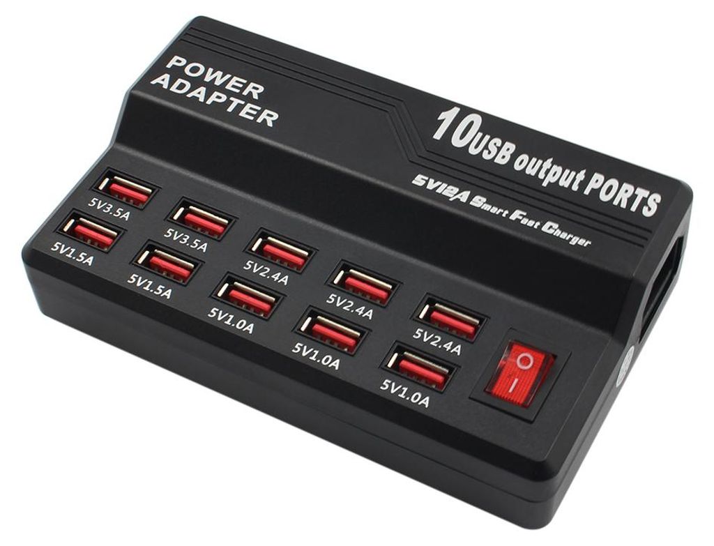 Multifunkčná vysokorýchlostná 10-portová USB nabíjacie Obrázok produktu 