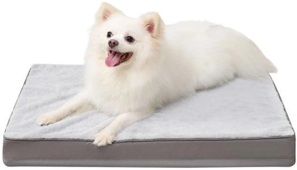 Panier orthopédique chien de taille moyenne gris déhoussable 75x47 cm