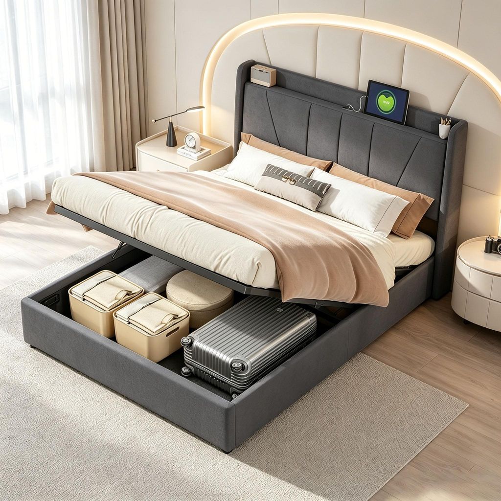 Letto idraulico INONEFT, 140 x 200 cm, con struttura Immagine del prodotto 