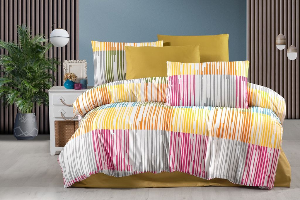 L'Essentiel Linge de Maison, Nora, Doppel-Bettbezug-Set (EU) (IT), 50 % BAUMWOLLE / 50 % POLYESTER, Senf, 200 x 200 cm