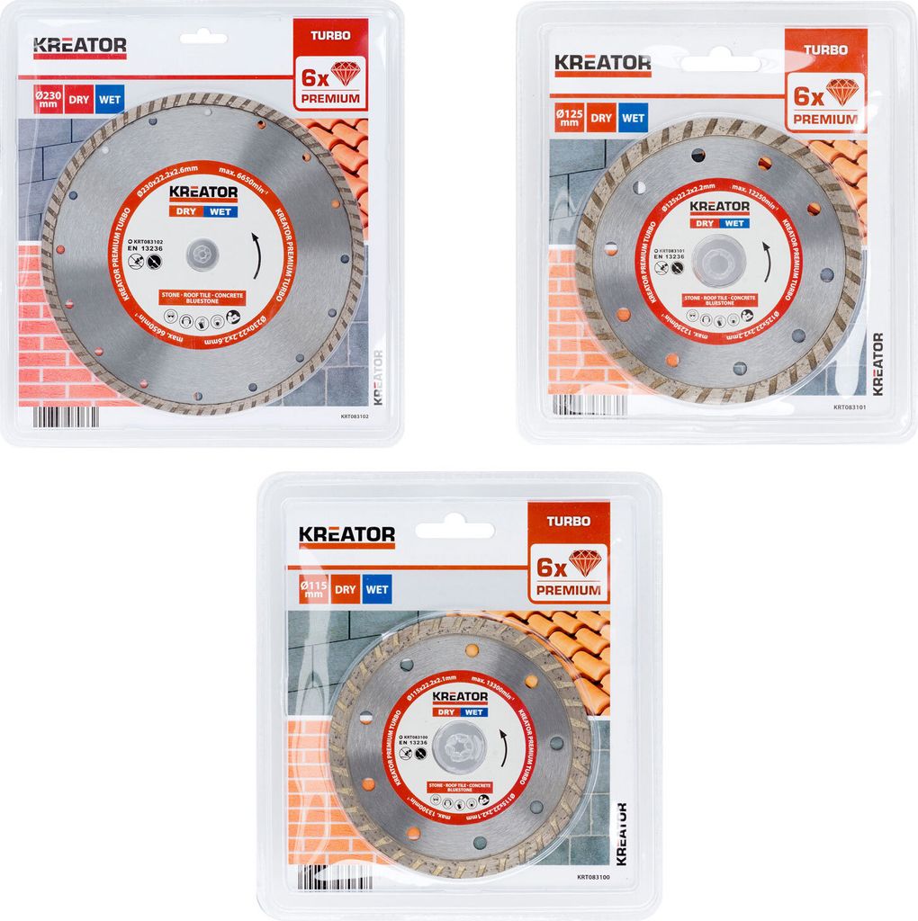 Premium Diamant Trennscheibe ø 115 x 22,2 x 2,1 mm Trocken Nass Beton Stein