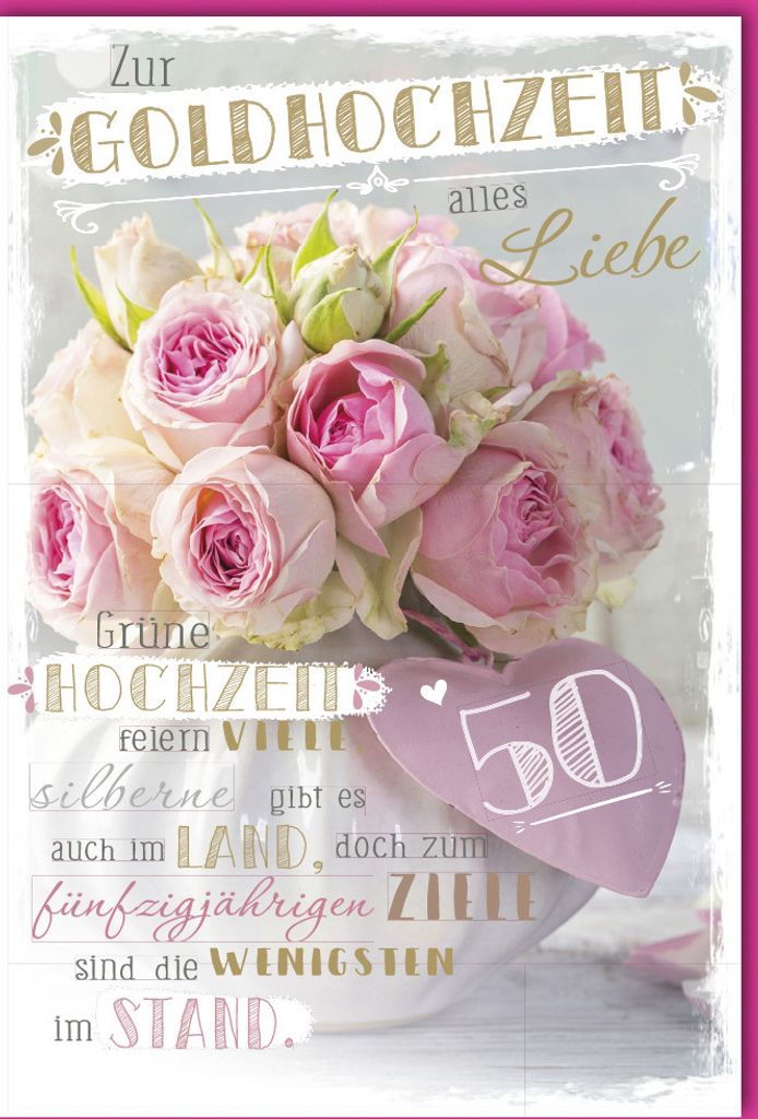 Goldhochzeit - Glückwunschkarte im Format 11,5 x 17 cm mit Produktbild 