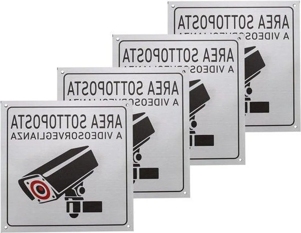 Plaque Adhésive Vidéosurveillance 15x15 Alu pour Commerces et Ateliers