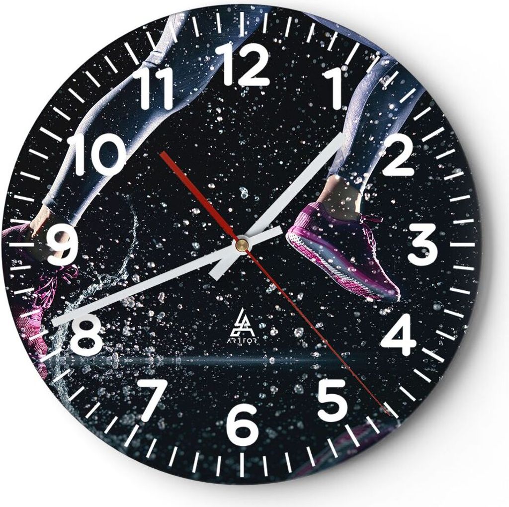 Wanduhr - Rund - Glasuhr - Laufen Lifestyle Leichtathletik Produktbild 