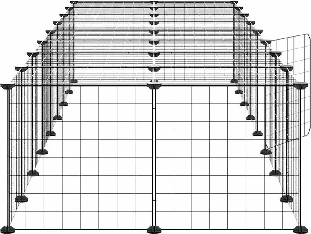 vidaXL Gabbia 36 Pezzi per Animali con Porta in Acciaio Nero 35x35 cm - 4