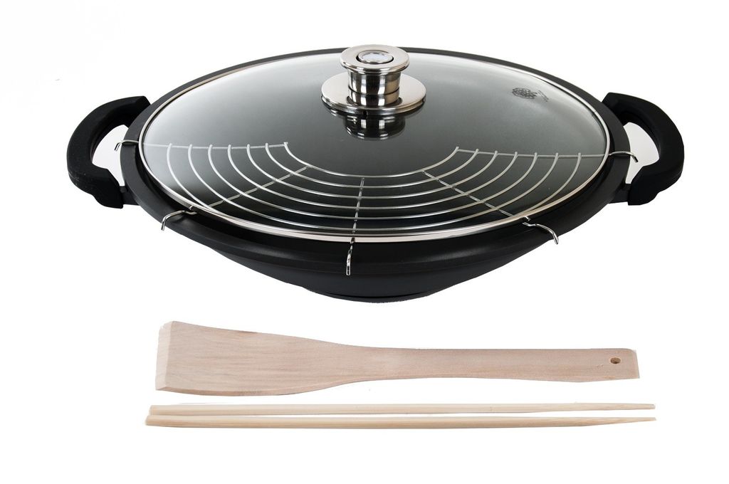 Schulte Ufer WOK GLOBUS Pfanne Induktion Bratpfanne 36cm Glasdeckel antihaft