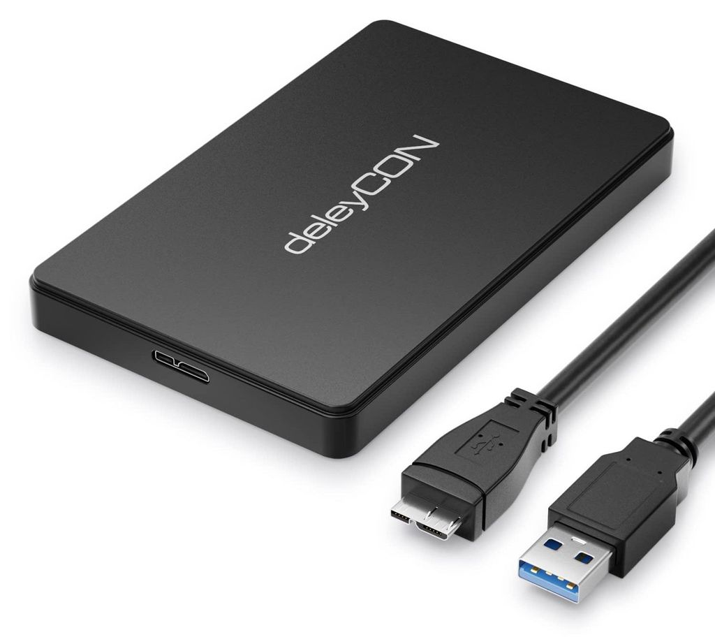 deleyCON SSD Festplattengehäuse USB-A 5Gbps USB 3.1 2,5 Produktbild 