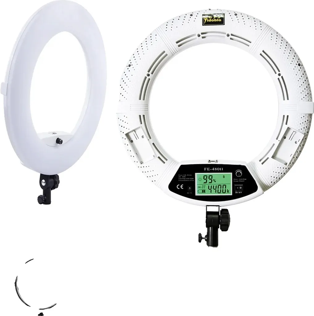 Ring Light 18 pouces avec gradation 10-100% et trépied blanc inclus
