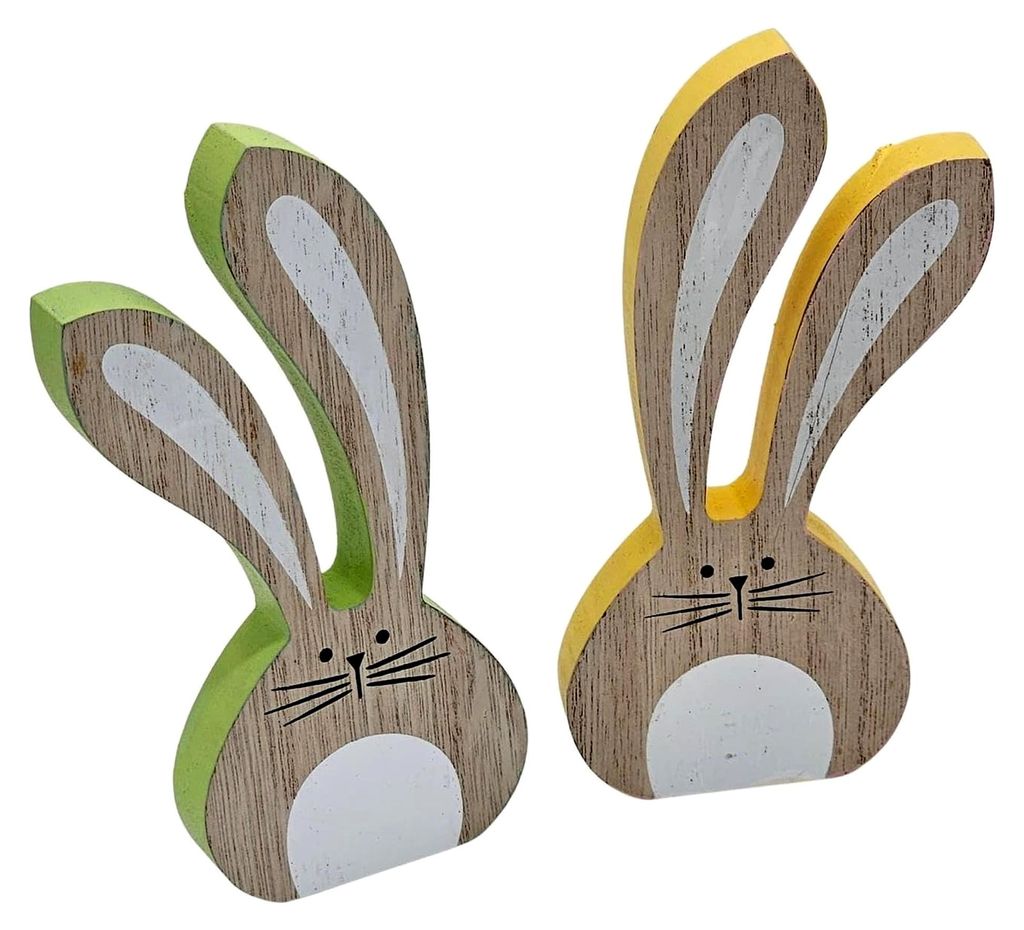 Osterhasen Deko Holz 2er Set