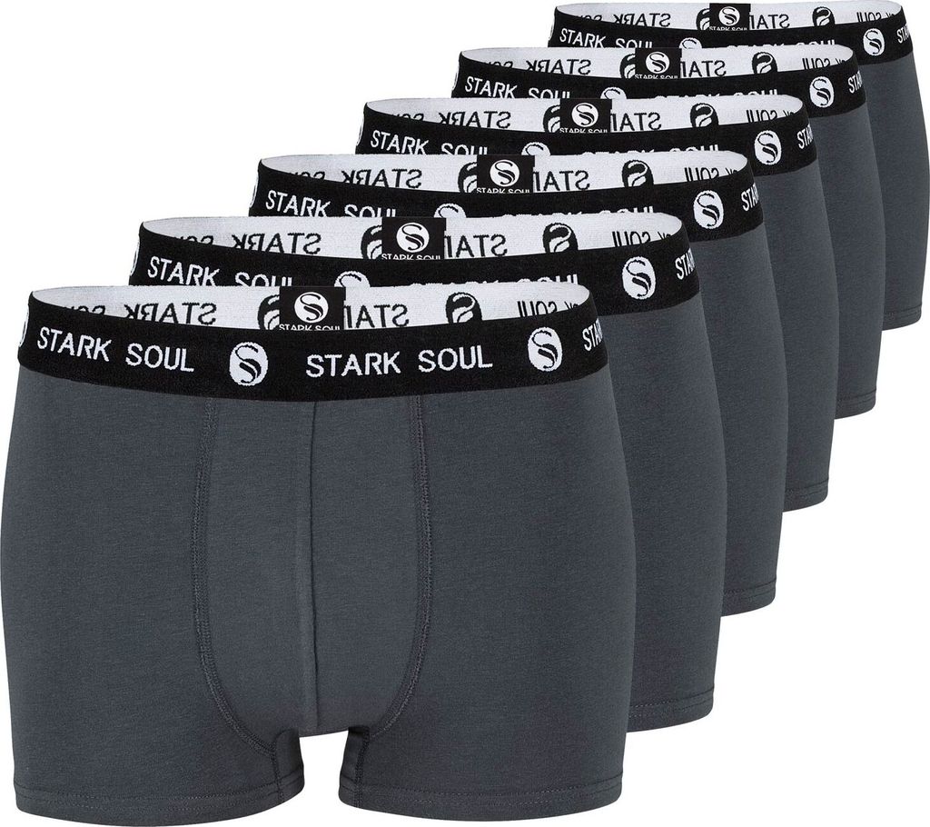 Stark Soul® Boxershorts im 6er Pack - Hipster L dunkelgrau Produktbild 