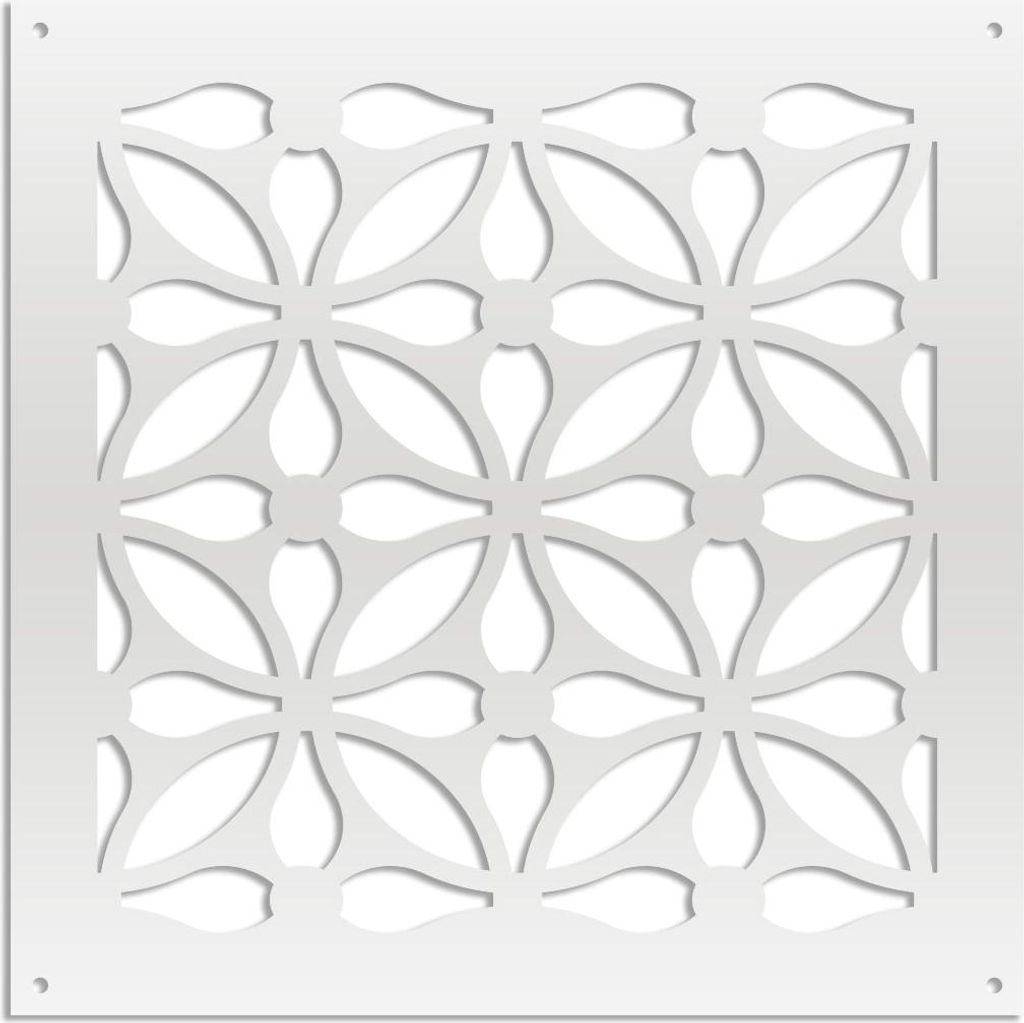 SAMURA – Perforiertes PVC–Panel – Sonnenschutz 48x48 cm weiß