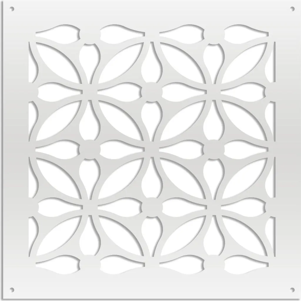 Schermo Parasole SAMURA Bianco 98x98 cm - Pannello Decorativo in PVC
