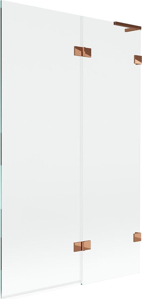 Mexen Lunar L Badewannenfaltwand 2-teilig rechts 110 x 150 cm, transparent, Roségold - 897L-110-100-60-00-P