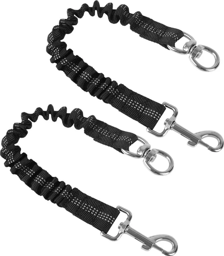 Laisse amortissante réfléchissante 40-57 cm pour chien - Pack de 2 unités