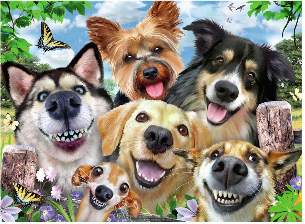RAVENSBURGER Puzzle Psí selfie 500 dílků