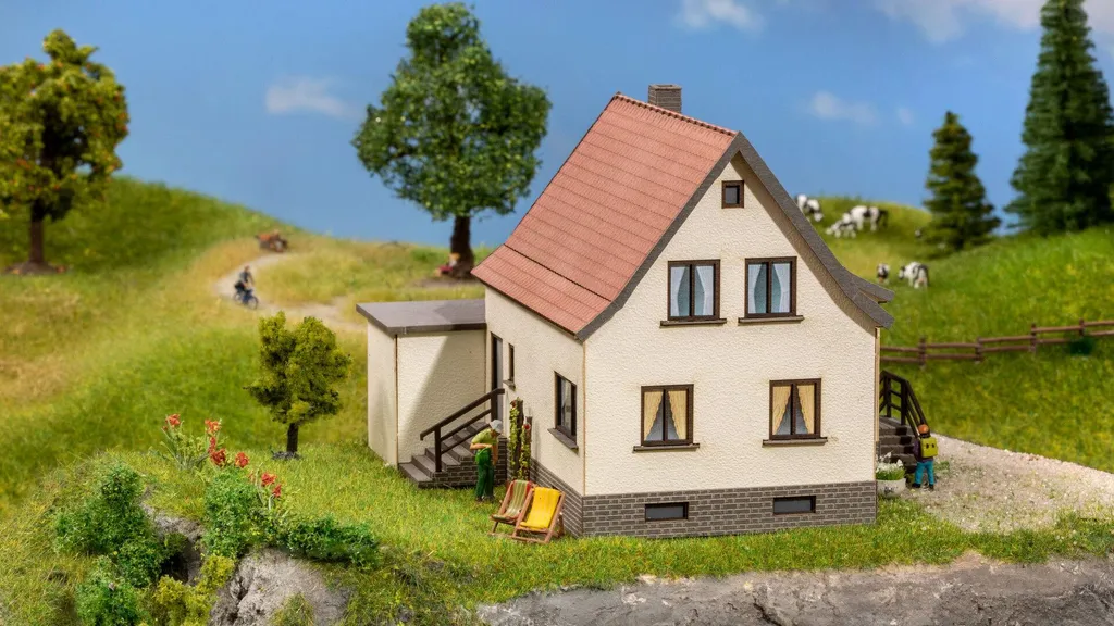 Maquette maison individuelle avec garage NOCH 66606 échelle HO