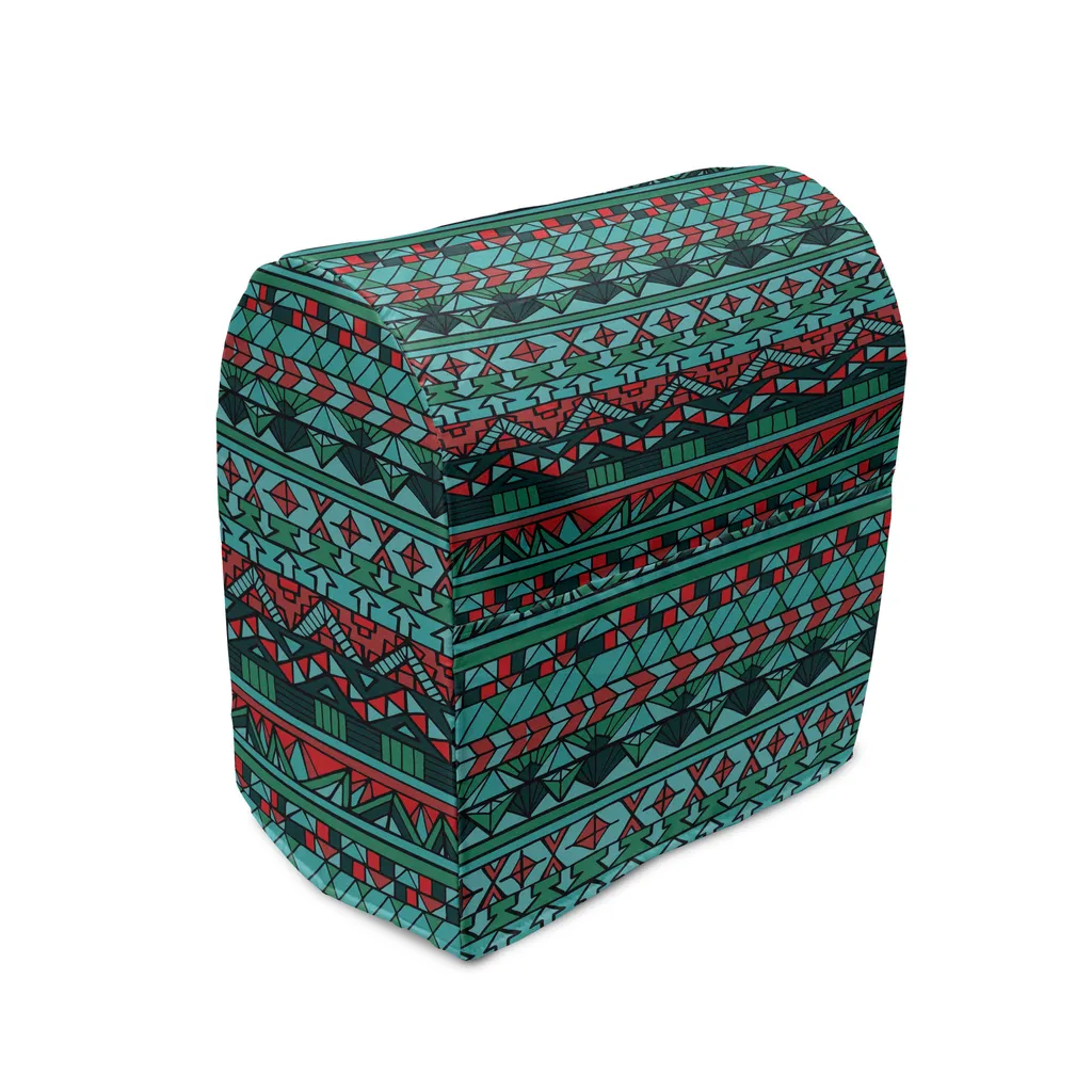Protection de mixeur en tissu aztèque rouge et bleu avec rangements
