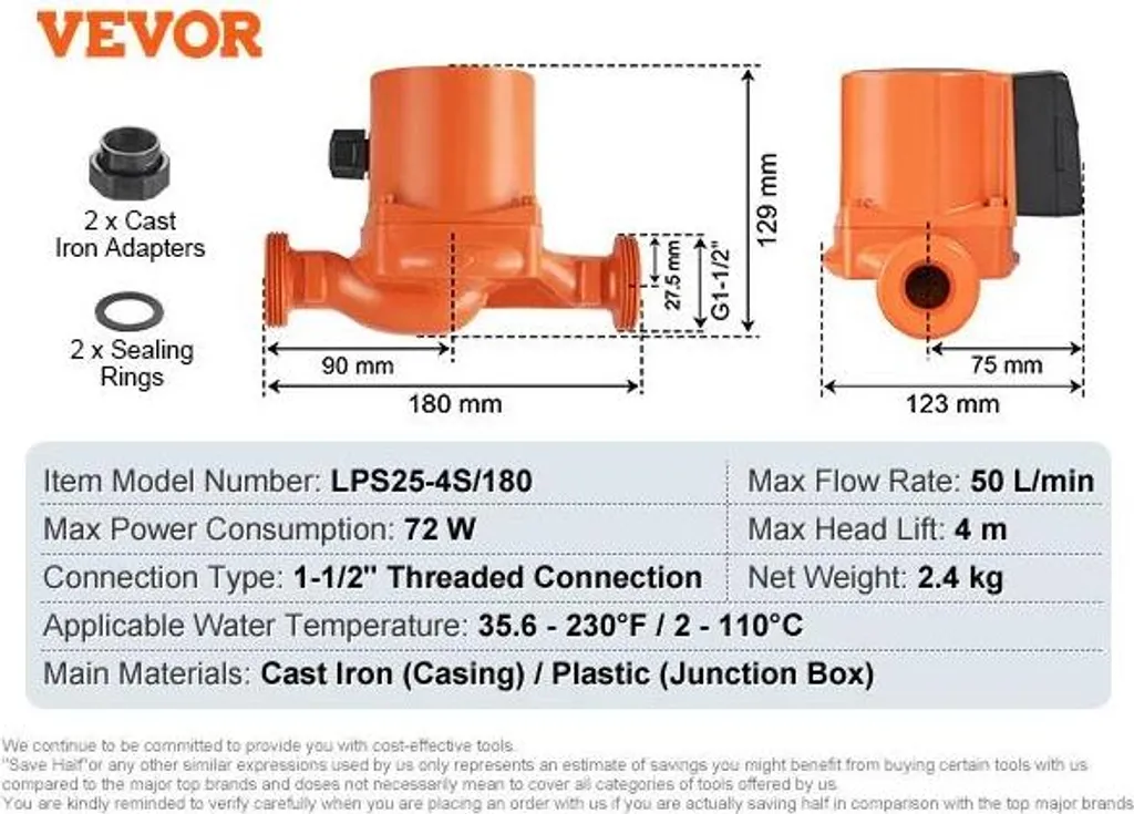 Pompe de circulation pour eau chaude sanitaire débit 50 LPM stable - 2