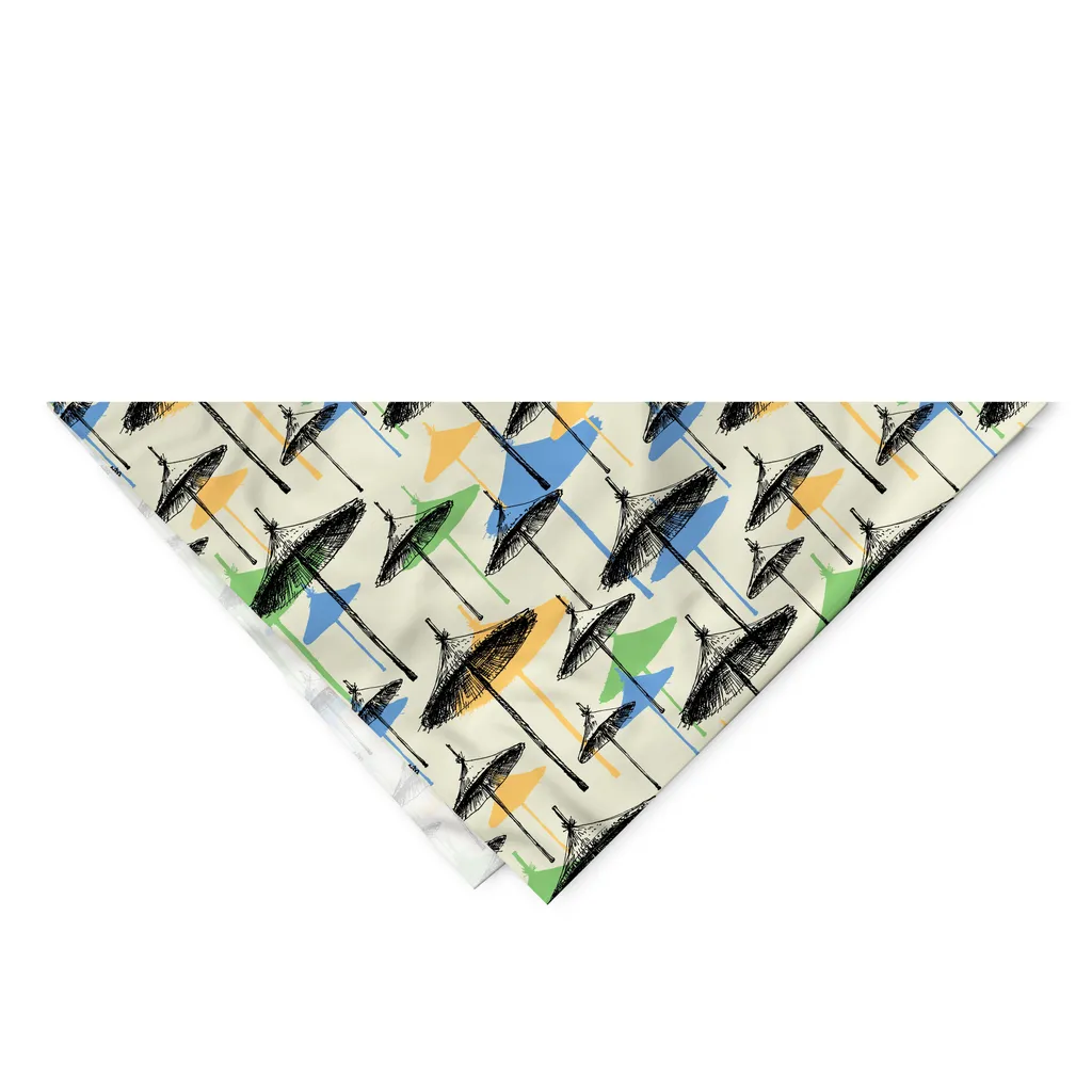 ABAKUHAUS Bandana Cani 55x55 cm - Sketch Spiaggia Grigio Giallo - 2