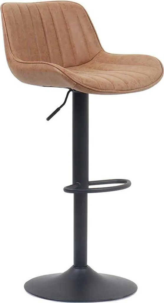 Chaise de bar design Fenna Cognac 84-105 cm pour îlot de cuisine chic