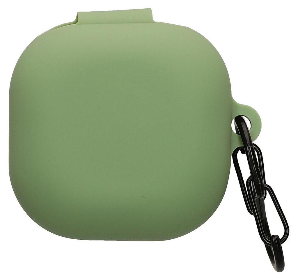 kwmobile Schutzhülle für Samsung Galaxy Buds FE Hülle - TPU Silikon Case für Kopfhörer Ladecase - stoßfestes Cover mit Karabiner - Pastellgrün