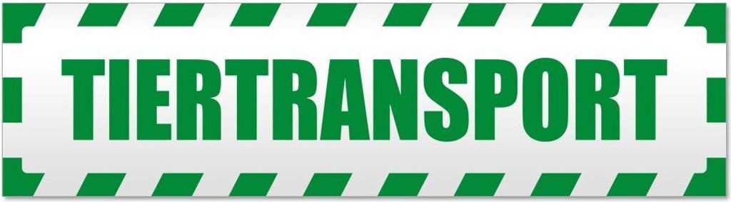 Kiwistar - Autoaufkleber - Grün - 30 x 8 cm - Tiertransport gestreift - Hinweis Aufkleber Sticker für Auto, Kfz, Fahrrad, PKW, LKW