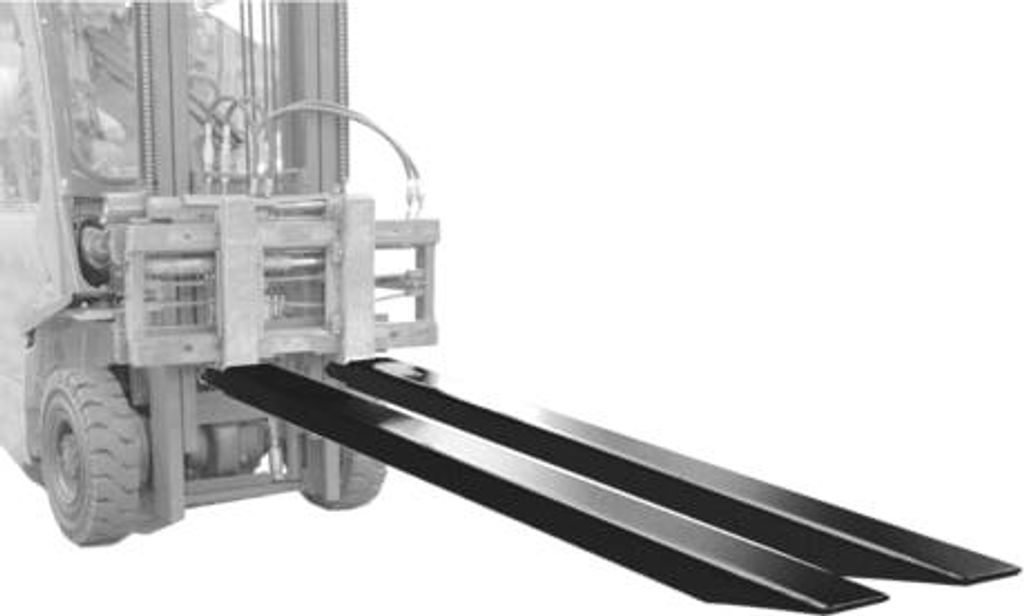BAUER Gabelverlängerung - 1.600 mm - für 50x120 mm Gabelzinken - geschlossen - schwarz - Zinkenverlängerung für Stapler und Frontlader