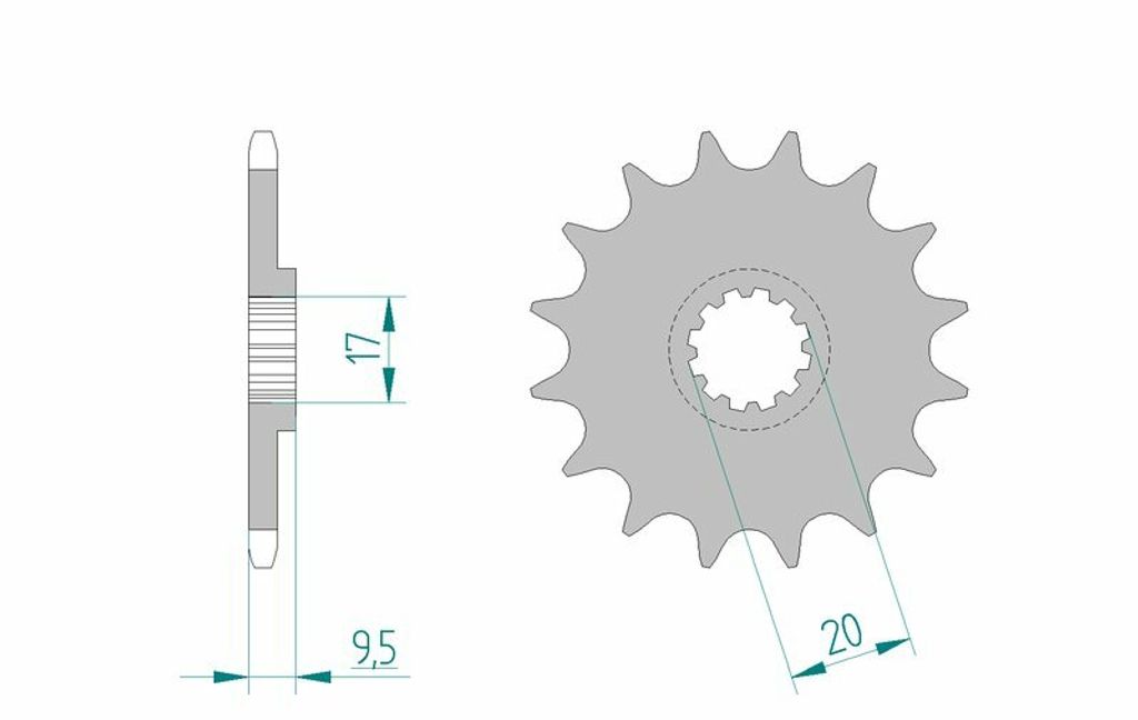 AFAM Stahl Standard Ritzel vorne - 420