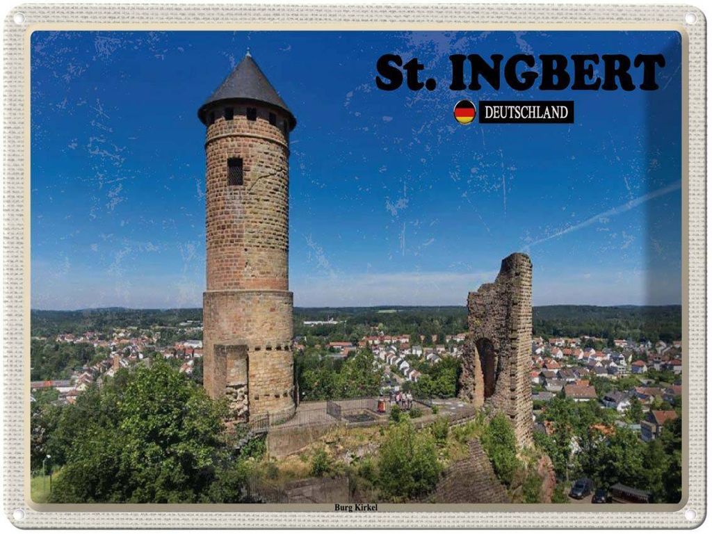 vianmo Blechschild 30x40 cm St. Ingbert Burg Kirkel Städtetrip Bildmotiv Reisemotiv Abenteuer Reisen