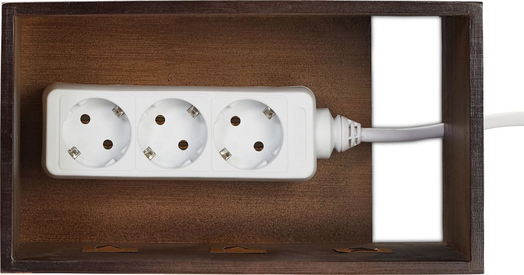 relaxdays Kabelbox Bambus dunkelbraun Produktbild 7