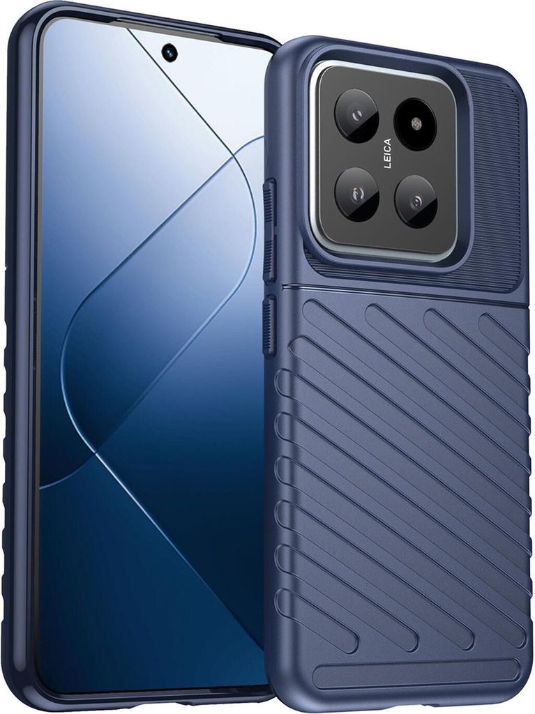 Conie Schutzhülle für Xiaomi 14 Tasche Silikon Case Muster Cover Bumper TPU Hülle in Blau