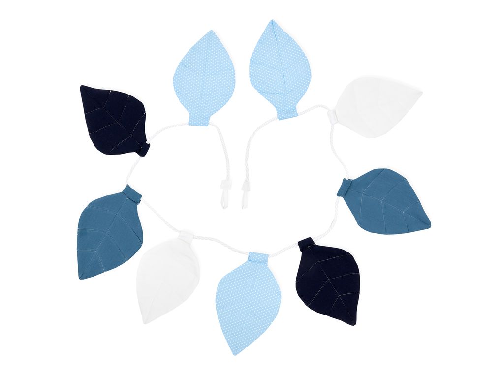 KraftKids Wimpelkette Musselin blau dunkelblau weiß