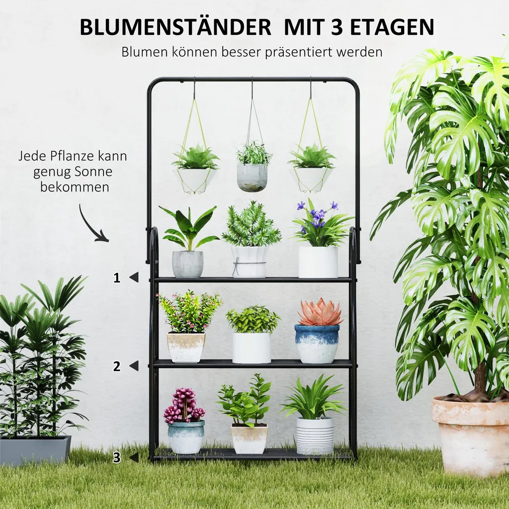 Étagère à Fleurs Gain de Place avec Support Suspendu pour Petits Espaces - 4