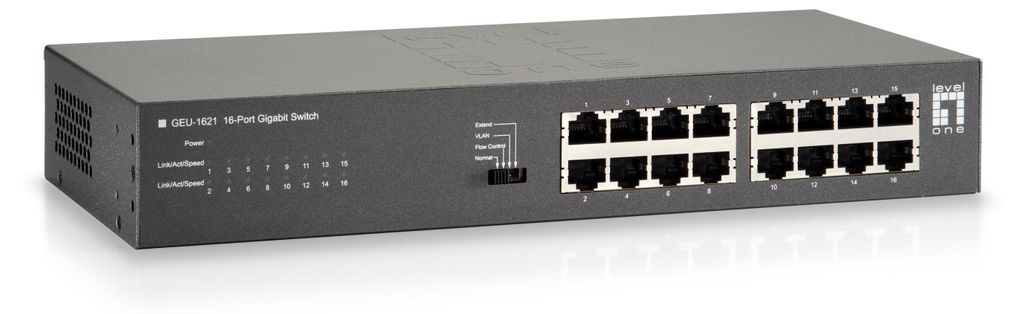 LevelOne GEU-1621, Gigabit Ethernet (10/100/1000), Plne Obrázok produktu 