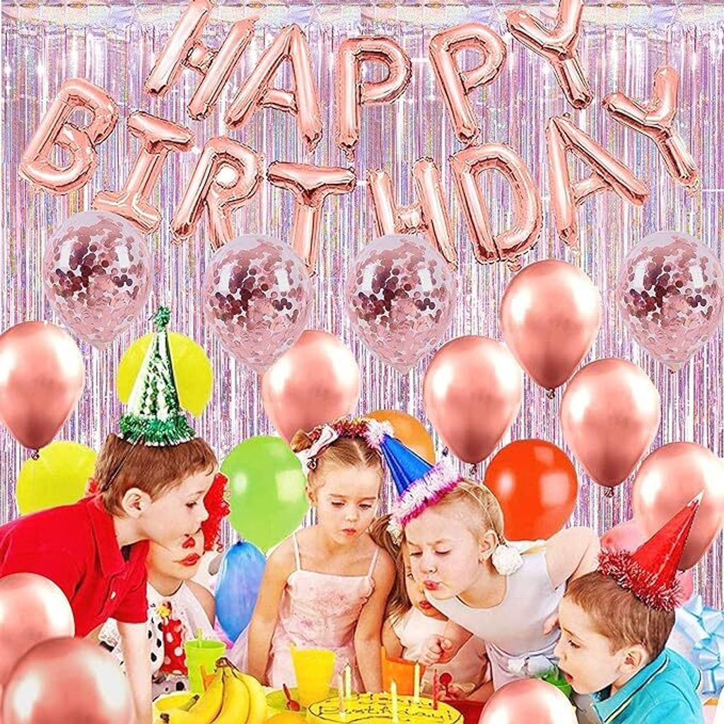 Kaari Hellblaue Lametta-Vorhänge Set - Glitzernde Partydeko Für Hochzeit & Geburtstag