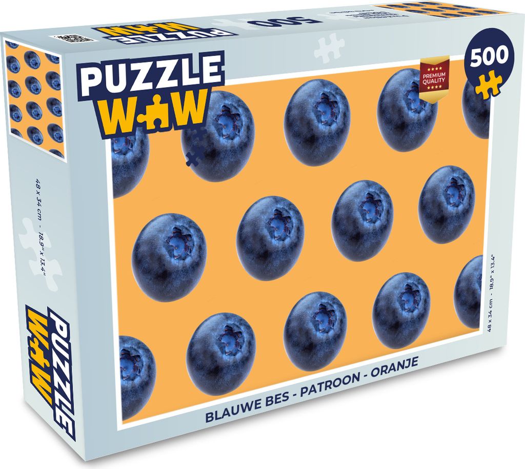 MuchoWow Puzzle 500 Teile Heidelbeere - Muster - Orange - 500 Teile - Kinder - Selberbauen - Puzzlespiele