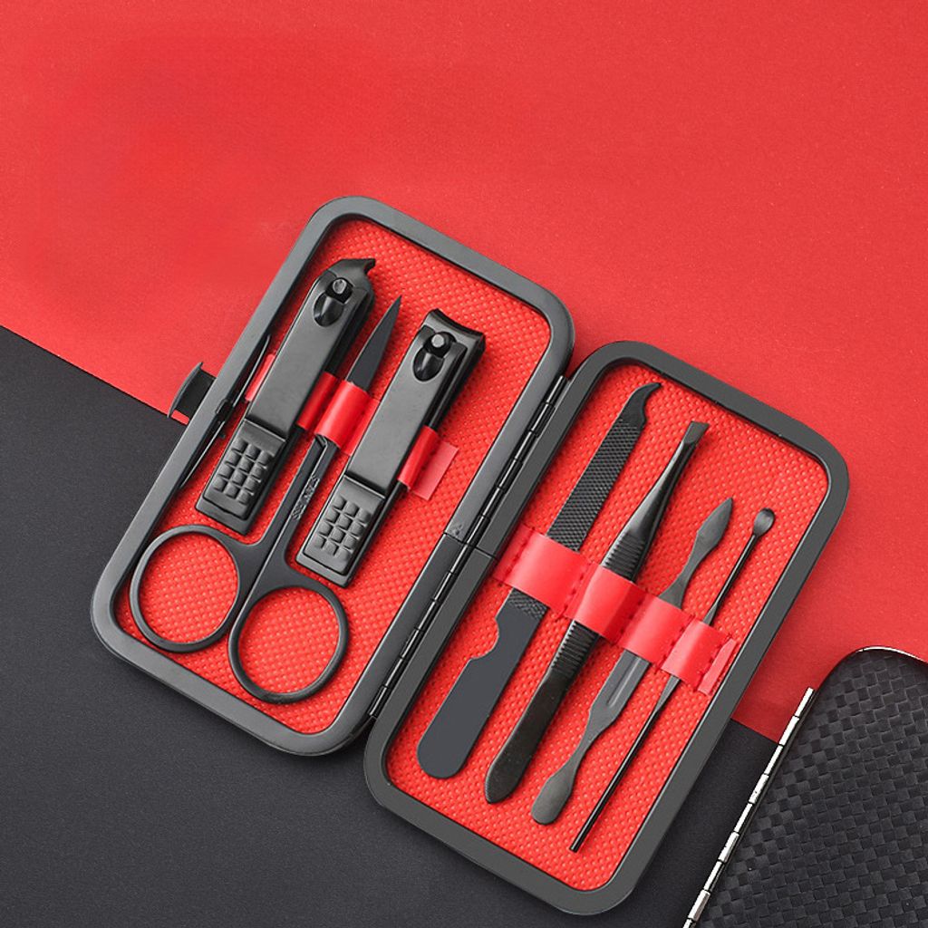 Home Nagelknipser 7teiliges Set Große Öffnung Maniküre Werkzeug Unisex Mini Kompakt Geschenk Augenbrauen Clip Pinzette