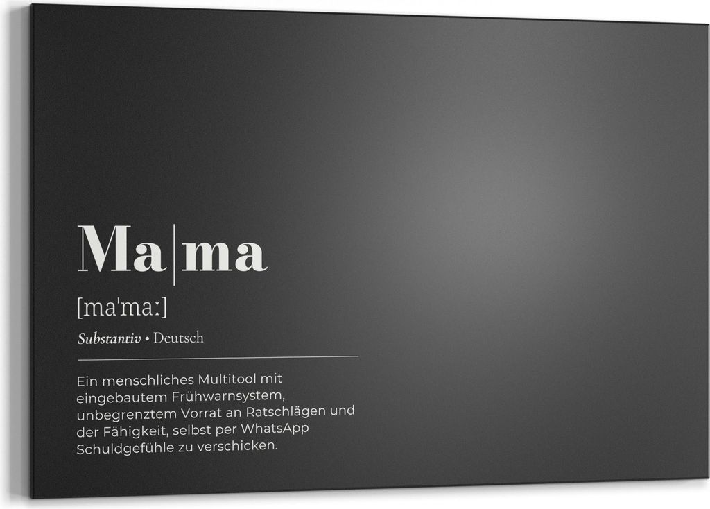 DEQORI Kreidetafel 90x60 cm 'Mama - Definition' Tafel Wandtafel Schreibtafel