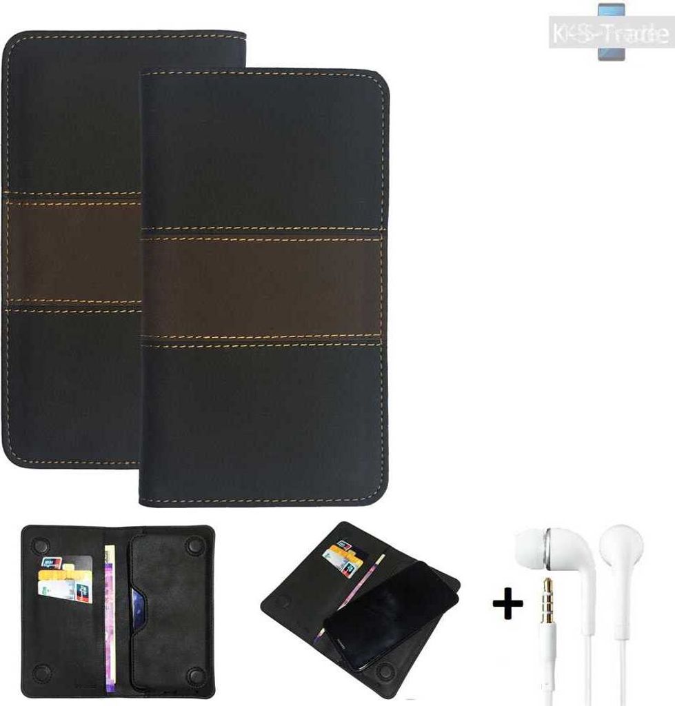 K-S-Trade Handyhülle + Kopfhörer kompatibel mit Samsung Galaxy S10 (Dual-SIM) Schutzhülle Walletcase Bookstyle Tasche Schutz Case Hülle Wallet