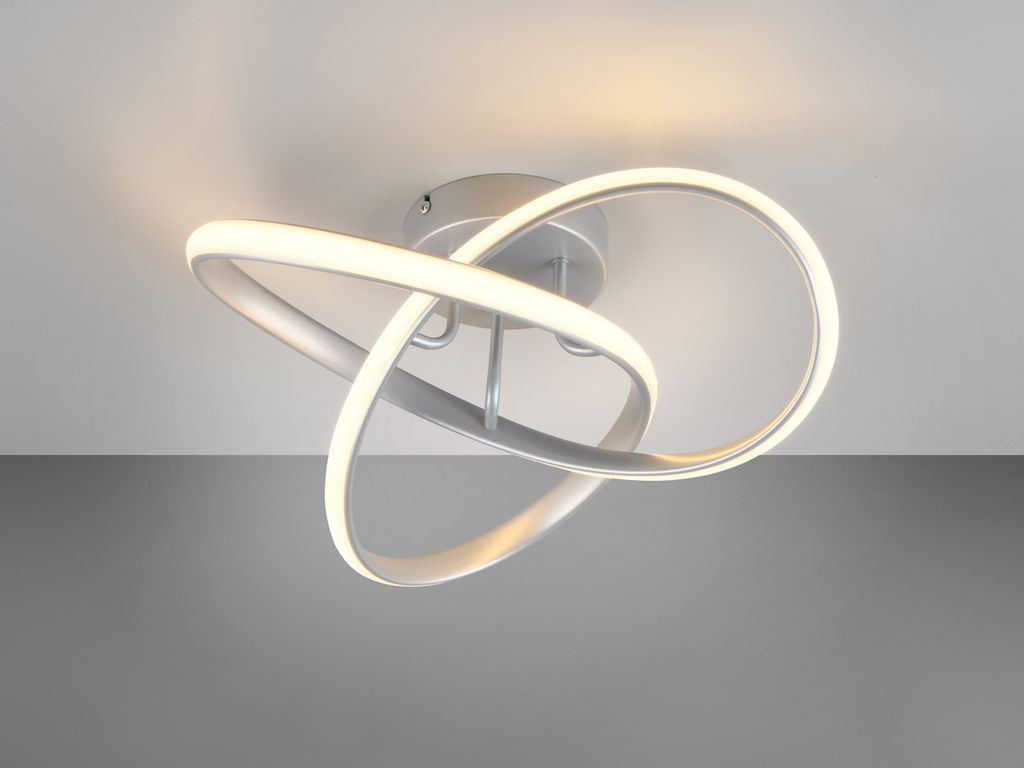 Reality Leuchten Deckenleuchte MEO LED DH 40x15 cm grau Deckenlampe