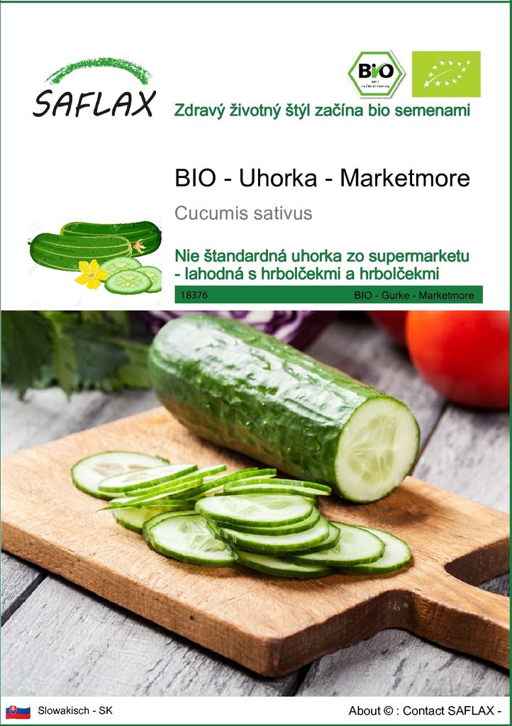 SAFLAX - BIO - Uhorka - Marketmore - Cucumis sativus - 20 Obrázok produktu 