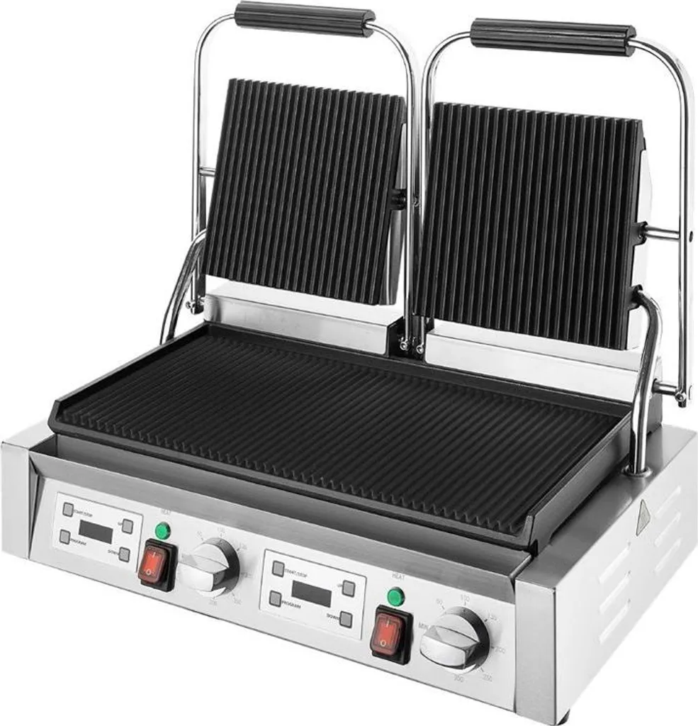 Buffalo Double Contact Grill Plaques Côtelées L519 Performance Pro