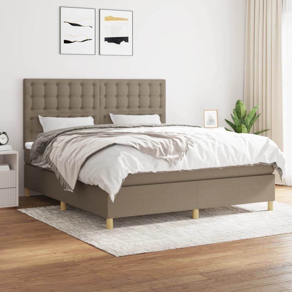 Maison Exclusive - Boxspringbett mit Matratze Taupe 180x200 cm Stoff