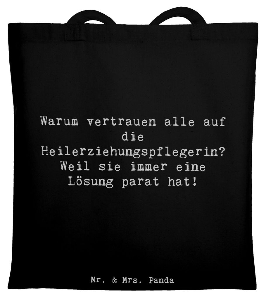 Mr. & Mrs. Panda Shopping Tasche Spruch Heilerziehungspflegerin Lösungpertin - Schwarz - Geschenk, Jutebeutel, Berufspassion, Experten, Tote Bag, ...