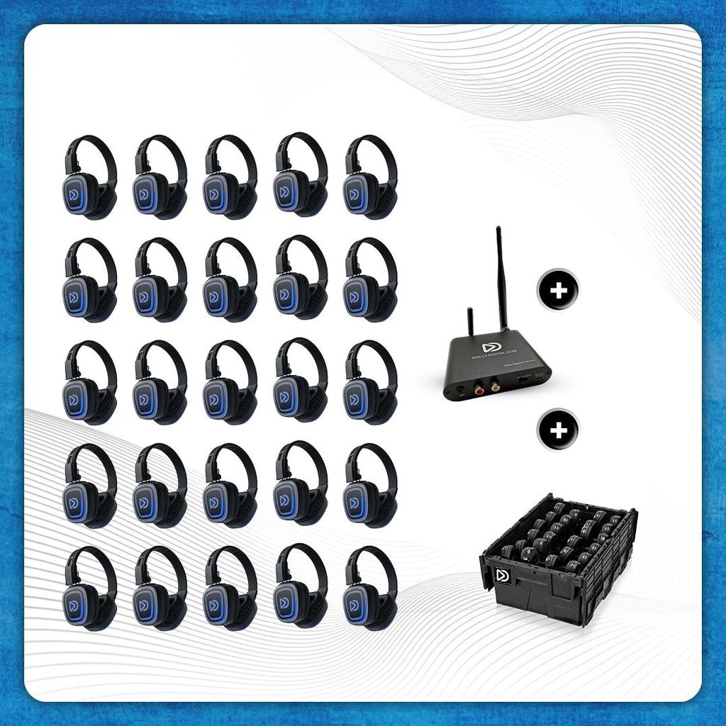 Pro Box FD-Pro 25. Premium Silent Disco pro kit, T80 Pro Bluetooth zender met storage box